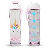 Kids Water Bottle with Times to Drink | 24oz BPA-Free Reusable Water...