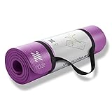 Node Fitness 72 x 24 Yoga Mat - 1/2 Extra Thick with Carrying Strap -...