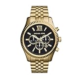 Michael Kors Lexington Chronograph Gold-Tone Stainless Steel Men's...