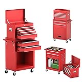 Goplus 6-Drawer Rolling Tool Chest Removable Tool Storage Cabinet with...