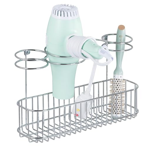 mDesign Metal Wire Cabinet/Wall Mount Hair Care & Styling Tool...