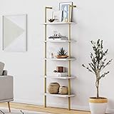 Nathan James Theo 5-Shelf Modern Bookcase, Open Wall Mount Ladder...