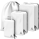 4-Piece Deluxe Compression Packing Cubes for Travel - Maximize Space...