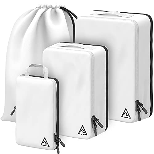 4-Piece Deluxe Compression Packing Cubes Travel - Maximize Space In...