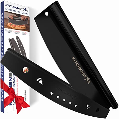 16” Black Non-Stick Pizza Cutter by KitchenStar | Sharp Stainless...
