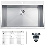 Ruvati RVH8000 Drop-in Overmount 33' x 22' Kitchen Sink 16 Gauge...