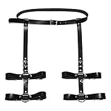 alisikee Stunning Faux Leather Leg Harness Belt Adjustable Punk Garter...