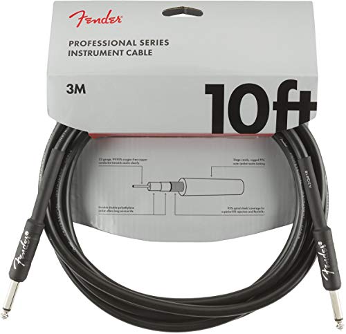 Fender Professional Series Instrument Cable, Straight/Straight, Black,...