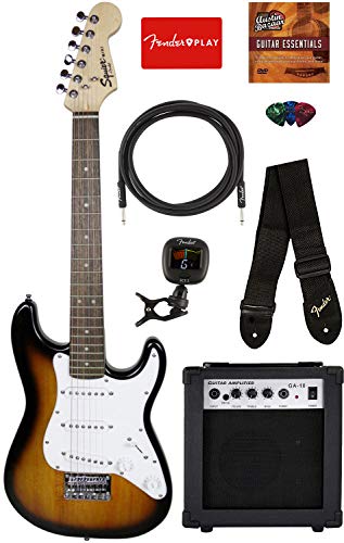 Fender Squier 3/4 Size Kids Mini Strat Electric Guitar Learn-to-Play...