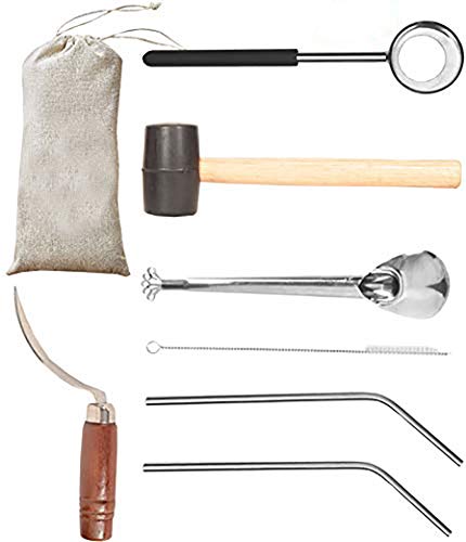Coconut Opener| Coconut Opener Kit with Hammer Stainless Steel Opening...
