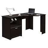 Bush Furniture Cabot 60W Corner Desk, Espresso Oak