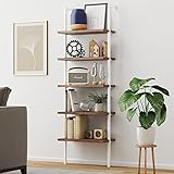 Nathan James Theo 5-Shelf Wood Modern Bookcase, Open Wall Mount Ladder...