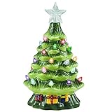 Joiedomi 7' Ceramic Christmas Tree with Gift Box, Mini Prelit Tabletop...