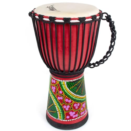 Djembes Drum AKLOT African Drum Hand-Painted 9.5'' x 20'' Mahogany...