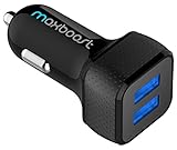 Maxboost Car Charger with SmartUSB Port 4.8A/24W [Black] Charger...