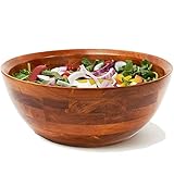 Woodard & Charles Large Wooden Serving Bowl for Salads, Fruits,...