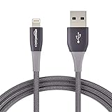Amazon Basics Double Nylon Braided USB A Cable with Lightning...