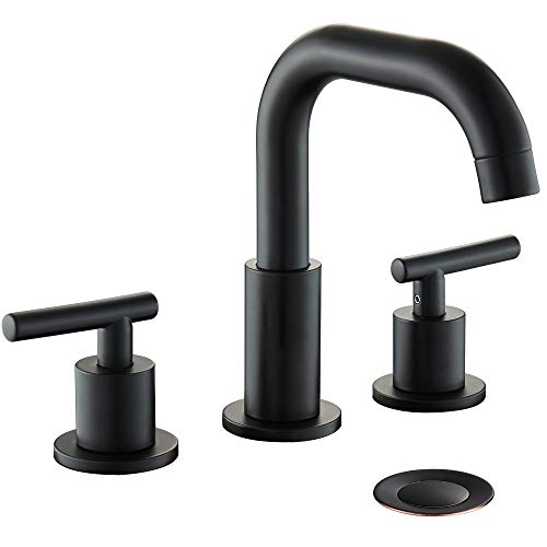 MYHB Matte Black Bathroom Faucet for 3 Hole Sink 8 inch Widespread...