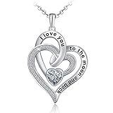 Distance Heart Necklace for Women Girls 925 Sterling Sliver Birthstone...