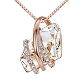 Leafael Wish Stone Pendant Necklace with Crystal White Birthstone...