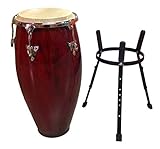 Conga Drum 12' and Stand - RED Wine -World Percussion New!