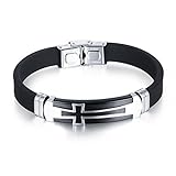 M.JVisun Men's Cross Bracelet Silicone Sport Wristband Confirmation...