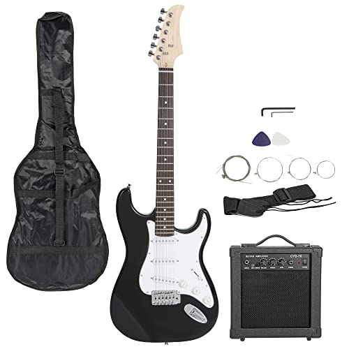 Smartxchoices 39' Full Size Black Electric Guitar with 10W Amp,Gig Bag...
