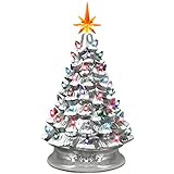 Goplus Pre-Lit Hand-Painted Ceramic Christmas Tree, Tabletop Xmas...