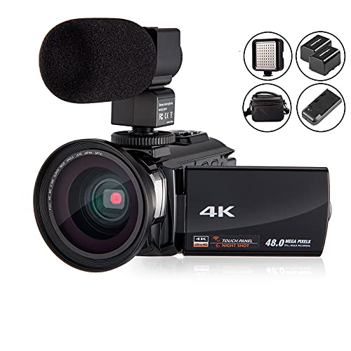 4K Camcorder Video Camera KOT HD WiFi 3.0 Inch IPS Touch Screen 48MP...