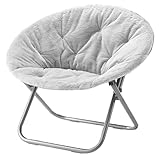 Urban Lifestyle Faux Fur Saucer Chair, 29'X32'X22', Grey