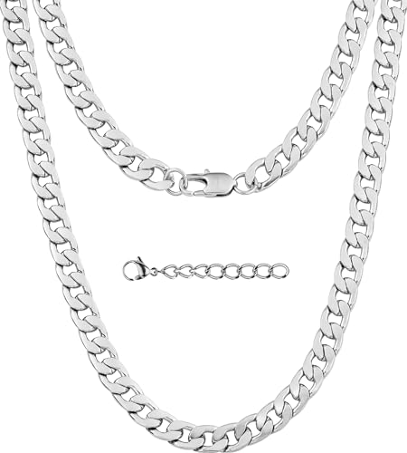 Silvadore 9mm Mens Necklace Chains - Silver Stainless Steel Thick...