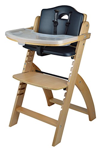 Abiie Beyond Junior Wooden High Chair with Tray - Convertible Baby...