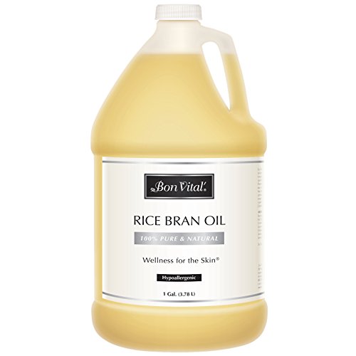 Bon Vital' Rice Bran Oil, 100% Pure and Cold Pressed Carrier Oils for...