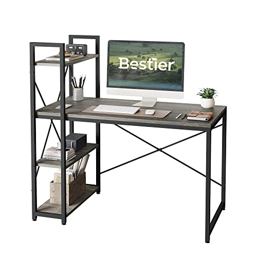 Bestier Computer Desk with Shelves - 47 Inch Home Office Desks with...