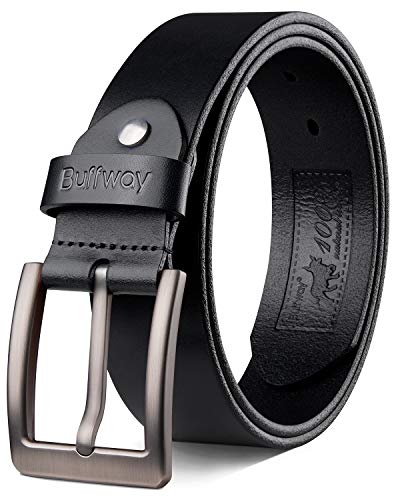 Buffway Belts for Men with Real Solid Leather and Buckle Durable Heavy...