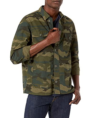 Amazon Essentials Men's Shirt Jacket, Camo, Large