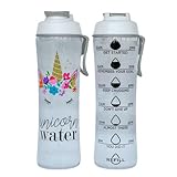 Kids Water Bottle with Times to Drink | 24oz BPA-Free Reusable Water...