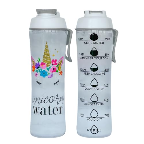 Kids Water Bottle with Times to Drink | 24oz BPA-Free Reusable Water...