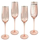 Champagne Flutes, Set of 4 - Modern Crystal Stemware and Flute Glasses...