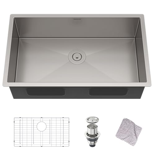 Kitchen Sink, MENSARJOR 32'' x 19'' Undermount Single Bowl 16 Gauge...