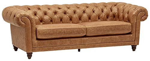 Amazon Brand - Stone & Beam Bradbury Chesterfield Tufted Leather Sofa...