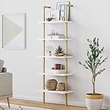 Nathan James Theo 5-Shelf Modern Bookcase, Open Wall Mount Ladder...