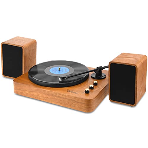 Voksun 3-Speed Precision Turntable with Dual 15 Watt Speakers, High...