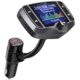 Nulaxy Bluetooth FM Transmitter, 1.8 Inch Display Car Charger Adapter...