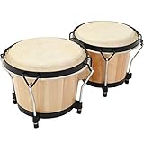 MUSICUBE Bongo Drum Set, 6” and 7” Percussion Instrument, Wooden...