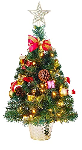 Joiedomi 23” Deluxe Prelit Tabletop Christmas Tree with Tree Topper...