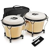 Eastar Bongo Drums 6” and 7” Wood Percussion Instrument Bongos for...