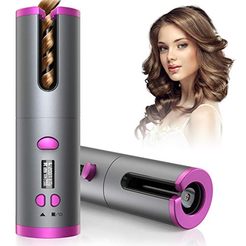 Cordless Auto Curler, Automatic Curling Iron, Rechargeable Auto Hair...