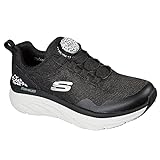 Skechers Womens D'Lux Walker New Player Athletic Shoes 7.5 Black/White