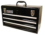 Homak 3 Drawer Ball Bearing Toolbox Chest, Black, 20 Inches